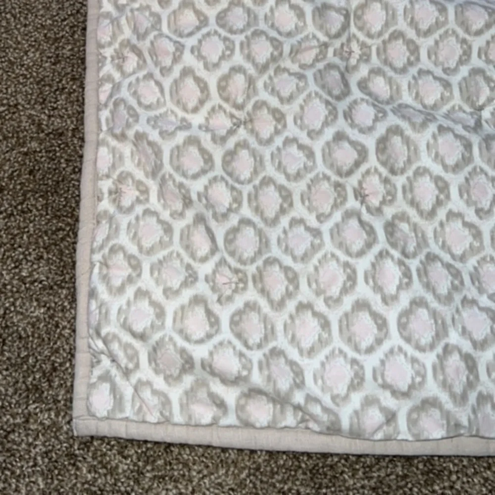 Restoration Hardware RH Pink Neutral Ikat‎ Tufted Baby Duvet Quilt Comforter
